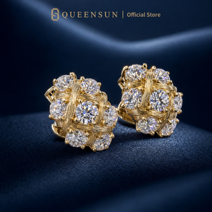 Pendientes <span class=keywords><strong>de</strong></span> Oro Sólido <span class=keywords><strong>de</strong></span> 9K con Diseño <span class=keywords><strong>de</strong></span> Cesta Tejida y Diamantes Cultivados en Laboratorio <span class=keywords><strong>DE</strong></span> VS, con Textura <span class=keywords><strong>de</strong></span> Rejilla, Joyería Fina <span class=keywords><strong>de</strong></span> Lujo <span class=keywords><strong>para</strong></span> <span class=keywords><strong>Mujer</strong></span> - Product Image 2