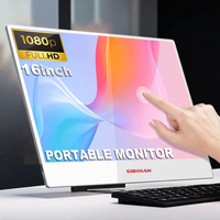 Écran LCD portable SIBOLAN, mince et fin, monobloc, cadre étroit, 16 pouces, 1080p, écran tactile, mini HD, prise en charge de la personnalisation ODM OEM