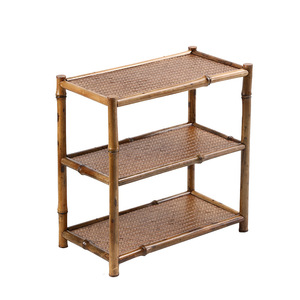 Estante para té tejido a mano de bambú, soporte para tazas, estante antiguo de tres niveles, accesorio para la ceremonia del té, posavasos, tapete para tetera, bambú - Product Image 5