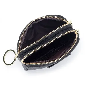 Porte-monnaie AndoBag pour femmes, en cuir de vache véritable, mini portefeuille à double fermeture éclair, porte-clés, sac à lèvres tendance, 208 - Product Image 6