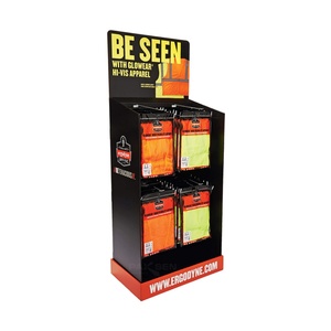 Customized Logo Printing Cardboard <b>Hook</b> <b>Display</b> Portable and Foldable Clothing Retail <b>Display</b> with <b>Hooks</b> - Product Image 1