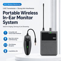 Système de monitoring intra-auriculaire sans fil stéréo, portée 20 m, faible latence pour performances live et enregistrement sur scène
