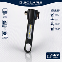 Linterna de Aluminio OEM 6000K, Martillo de Emergencia, Recargable por USB, Linterna de Seguridad para Auto, Defensa Personal, Camping, Aire Libre, Logotipo Personalizado