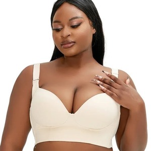 Soutien-gorge sans couture à armatures push-up anti-affaissement, dos nageur, décolleté en V profond, moulage fin, pour le sport, grande taille, bonnet 34C, prêt à expédier transfrontalier - Product Image 4