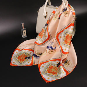 Estilo de lujo 90*90cm cuadrado Real bufanda de seda de <span class=keywords><strong>la</strong></span> impresión personalizada de 100% Mora pañuelos de seda - Product Image 2