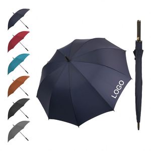 Parapluie de golf promotionnel avec logo personnalisé, housse imperméable noire en EVA, poignée longue semi-automatique, tissu pongé 190T - Product Image 2