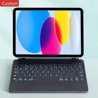Étui clavier sans fil en cuir pour tablette 12 pouces avec rétroéclairage LED RGB et interface USB – Nouveau, excellent rapport qualité-prix