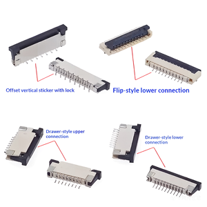 موصل FPC بخطوة 0.5 مم و1.0 مم من النوع العمودي SMT بدون قوة إدخال للكابلات FFC وFPC - Product Image 1