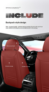 Ensemble complet de housses de siège universelles en cuir Nappa respirant pour 5 places, compatible Renault Clio, Megane, Captur, <span class=keywords><strong>Kadjar</strong></span>, <span class=keywords><strong>Arkana</strong></span>, antidérapantes, intérieur tendance - Product Image 4