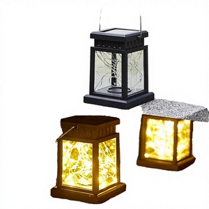 Applique murale solaire LED extérieure étanche IP65, petite, pour cour, en PVC, style chinois, à intensité variable 2700K, pour jardin - Product Image 3