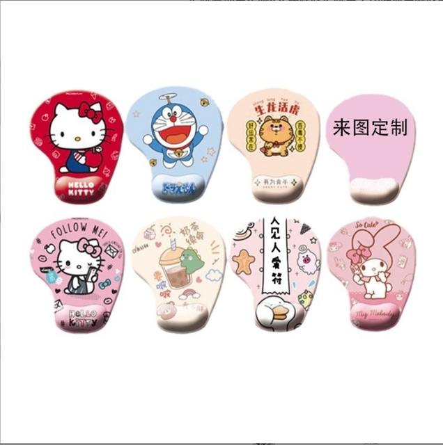 2024 Anime Cute Cartoon Keyboard Pad 3D Wrist Rest Support Ergonomic Mouse Pad with Non-Slip Rubber Computer Pad