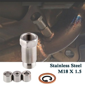 JXSS009 Entretoise d'échappement à débit réglable filetée M18x1.5, Kit d'élimination de la voyant de contrôle moteur en acier inoxydable 304 avec 3 inserts - Product Image 3
