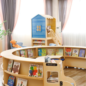 Librería Chiquitos, librería de estilo, área de lectura, estantería de madera para niños para biblioteca, jardín de infantes, <span class=keywords><strong>Centro</strong></span> de Entrenamiento de educación temprana - Product Image 2