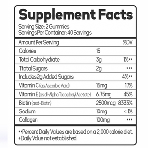 Özel marka sağlık takviyesi Gummies şeker vitaminleri sakızlı şeker Biotin saç cilt çivi için - Product Image 2