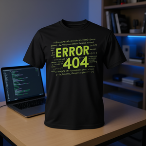 Camiseta Programador Error 404 Ciencias de la Computación para Adultos Unisex Negra - Product Image 3
