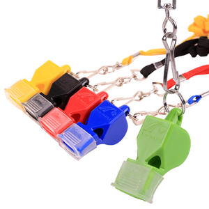 Оптовая продажа, пластиковые свистки для выживания на открытом воздухе, лиса, футбольный баскетбольный спортивный судейский свисток со шнурком в блистере - Product Image 5