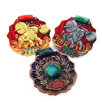 Médaille personnalisée en alliage métallique avec gaufrage 3D pour compétition de musculation, or/argent/bronze, émail, récompense pour événements sportifs