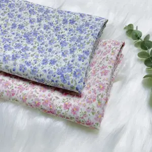 Tissu 100% Polyester tissé à imprimé floral pour robe, sac ou rideau en stock, vente en gros