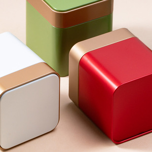 Hộp thiếc đựng thực phẩm hình vuông, chất lượng cao, màu đỏ trắng, dùng đựng trà, cà phê, bột matcha, bao bì đựng hàng - Product Image 6