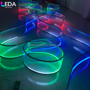 Lumière suspendue LEDA en spirale colorée dégradée, ruban néon RGB, luminaire de <span class=keywords><strong>plafond</strong></span> pour <span class=keywords><strong>mariage</strong></span>, décoration d'allée de <span class=keywords><strong>mariage</strong></span> - Product Image 5