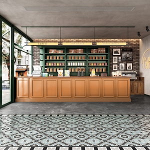 Café-bar moderne Restaurant occidental Réception Cuisson Maison de thé Caisse enregistreuse Comptoir de réception Coin armoire à vin Hôtel - Product Image 4