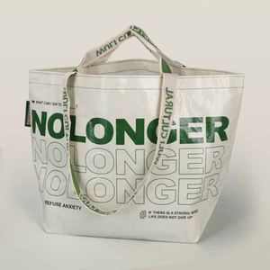 Sac fourre-tout tissé à la main en gros, personnalisé, en plastique laminé, publicitaire, grande capacité, pour cadeaux et vêtements, en stock - Product Image 5