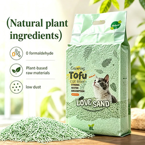 Litière naturelle en tofu biodégradable et jetable, agglomérante, contrôle efficace des odeurs, vente en gros, directement de l'usine, OEM - Product Image 1