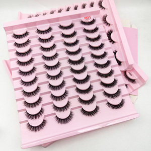 H22 20 paires de faux <span class=keywords><strong>cils</strong></span> de vison 3D faux <span class=keywords><strong>cils</strong></span> naturels dramatiques moelleux doux vaporeux Volume croisé outils de maquillage de <span class=keywords><strong>cils</strong></span> réutilisables - Product Image 5