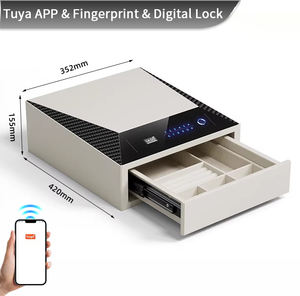 CEQSAFE Coffre-fort en métal pour bijoux et argent dissimulé dans une armoire à domicile avec mot de passe et empreinte digitale - Product Image 2