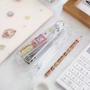 <span class=keywords><strong>Agrafeuse</strong></span> manuelle en métal transparente <span class=keywords><strong>rose</strong></span> doré en acrylique pour bureau, école, papier, bricolage, mignonne, vente en gros - Product Image 6