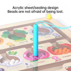 Jouets éducatifs en bois pour enfants, labyrinthe <span class=keywords><strong>de</strong></span> couleurs et <span class=keywords><strong>de</strong></span> nombres, <span class=keywords><strong>jeu</strong></span> <span class=keywords><strong>de</strong></span> comptage Montessori, jouets pour enfants, design unisexe - Product Image 6