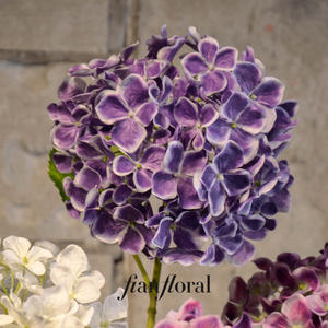 FONG IAN 도매 웨딩 인조 백색 수국 공장 도매가 저 MOQ 긴 줄기 2송이 수국 장식용 - Product Image 4