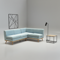 Canapé modulaire sectionnel en L de luxe moderne personnalisé à trois places pour usage hôtelier, en tissu doux pour la peau, canapé d'angle