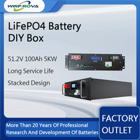 Kit DIY Domicile 51.2V 100Ah 5KW Boîtes de Batteries Lithium Ion Prismatiques LiFePO4 avec Rack en Acier Inoxydable pour Stockage d'Énergie à Usage Domestique