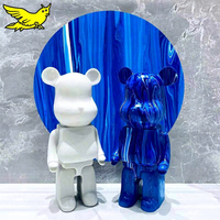 Figurines Fluides Tendance, Statue d'Ours Blanche, Sculpture DIY pour Peinture par Coulée, Ornements en Briques d'Ours 27/35/50cm, Décoration d'Intérieur, Artisanat en Résine
