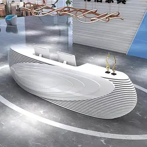 Comptoir de réception en forme d'arc pour salon de beauté Comptoirs de réception blancs modernes Comptoir de réception moderne de haute qualité