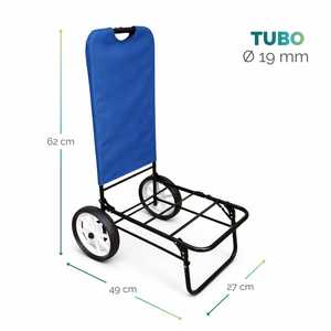 Folding Beach Lounger <b>Trolley</b> 62x49x104 Cm Oxford Fabric Tubular Structure Camping Cart - Product Image 2