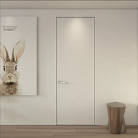 Porte intérieure invisible minimaliste en bois sur mesure, sans joint, pour immeuble d'appartements moderne - Offre Spéciale