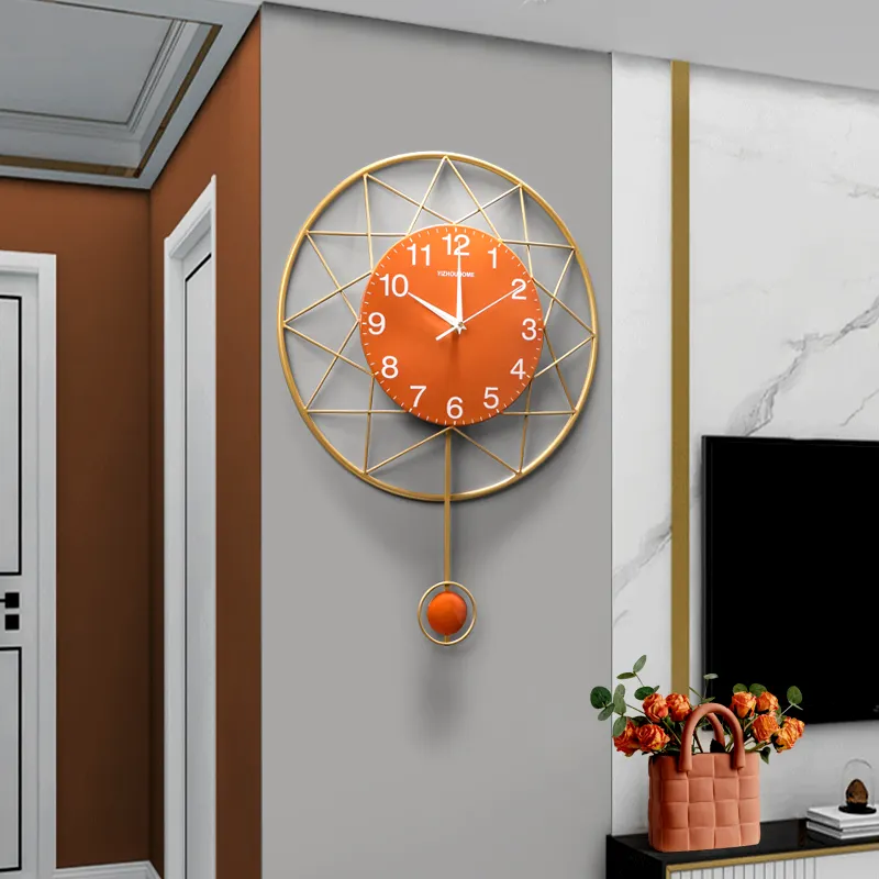 Modern Creative Metal Iron Wall Hanging Clock Living Room Corridor Hotel Home Decoration Crafts DESIGN WALL CLOCKecoration
