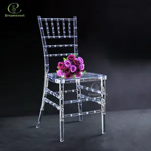 Chaise de mariage en acrylique Tiffany Chiavari, vente en gros, prix bon marché, meubles d'hôtel de mariage, Transparent, plastique moderne, 4.7 kg
