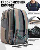 Sac à dos de voyage pour ordinateur portable en Oxford imperméable extensible 30L-38L Grande capacité Léger 17 pouces Sac à dos décontracté unisexe