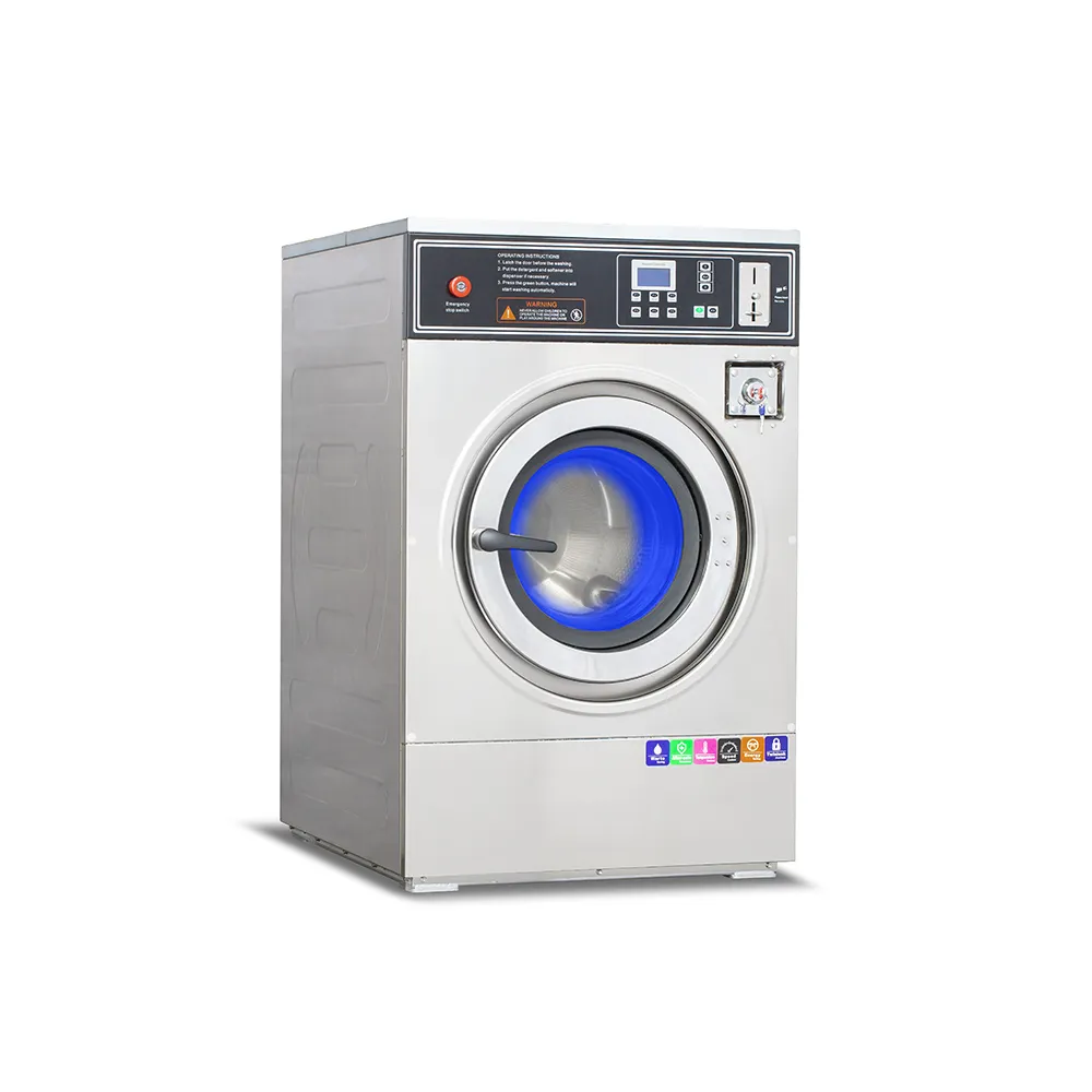 Commercial Coin Operated Laundry Washing Equipment Coin or Card Washing Machine with Dryer
