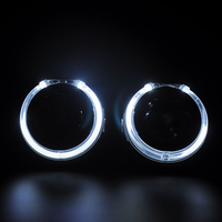 Cache-projecteur TIGUAN 3.0 pouces avec anneau LED DRL blanc, couvercle de décoration de phare chromé, accessoires de rétrofit