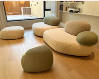 Nouveau design de canapé de hall d'hôtel de qualité supérieure, forme unique, canapé modulaire en pierre, salon, salle d'attente, canapé en tissu personnalisé