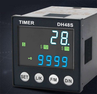 Relais temporisé numérique miniature noir à double cycle 220V AC avec temporisation réglable