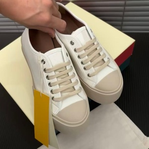 Zapatos Deportivos Casuales Transpirables con Plataforma y Cordones de Cuero y Tela, Punta Redonda, Estilo Moderno y Lujoso -Mrn-nii - Product Image 5