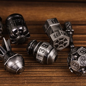 Ensemble de 7 dés polyédriques métalliques 4 couleurs <span class=keywords><strong>pour</strong></span> RPG, DND, bombes nucléaires, avec emballage personnalisé, cadeau classique - Product Image 6