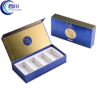 Caja de Regalo de Papel Plateado Vintage de Alta Calidad, Caja Rígida con Logotipo Impreso en Lámina Dorada y EVA para Joyería o Productos de Cuidado de la Piel