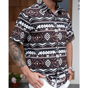 <span class=keywords><strong>Camicia</strong></span> da uomo con Aloha da uomo stampata a forma di Moq stile Hawaii a manica corta <span class=keywords><strong>camicia</strong></span> Casual in poliestere Spandex per le vacanze - Product Image 4