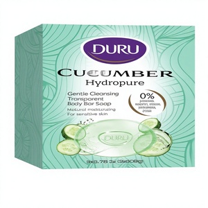 Jabón en Barra de Glicerina de Pepino <span class=keywords><strong>Duru</strong></span>, Limpiador e Hidratante para Piel Sensible, Vegano, Transparente, Sin Parabenos, Sin Alcohol, Sin Silicona - Product Image 1